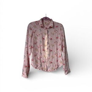 Levi’s Pink Floral Button Down Shirt Women’s Small 100% Viscose